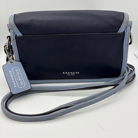 Coach Legacy Archive Two Tone Leather Penny Blue Crossbody Bag - Picture 2 of 11